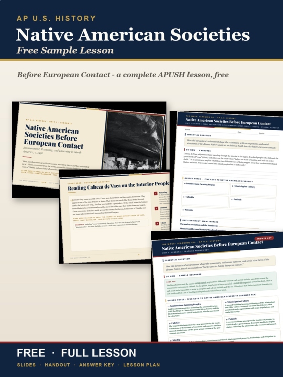 FREE AP US History (APUSH) Lesson: Native American Societies Before Contact cover