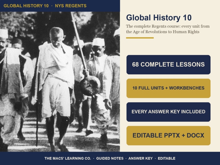 Global History 10 FULL COURSE | 68 Lessons 10 Units + Answer Keys Editable cover