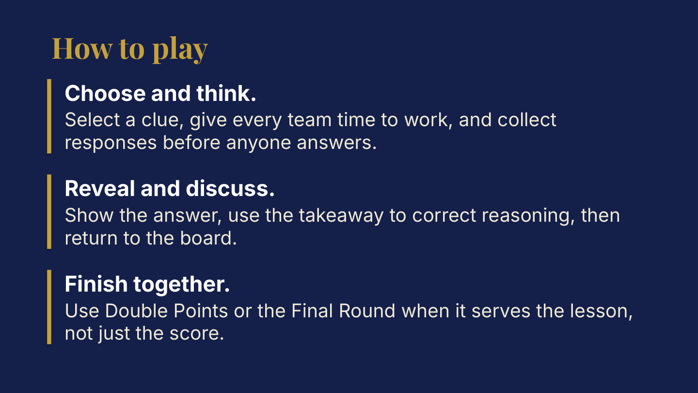 Original how-to-play instructions for the AP Macroeconomics final review.