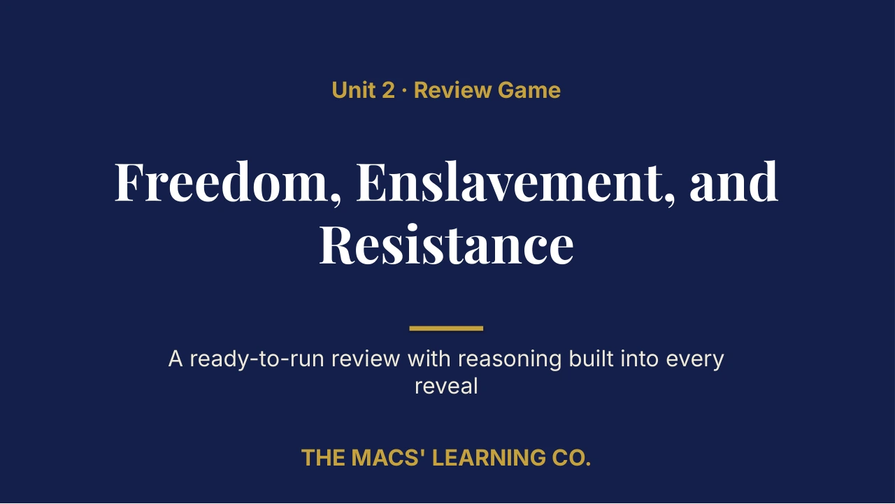 AP African American Studies Unit 2 Review | Editable PowerPoint: original title sample, PDF page 1.