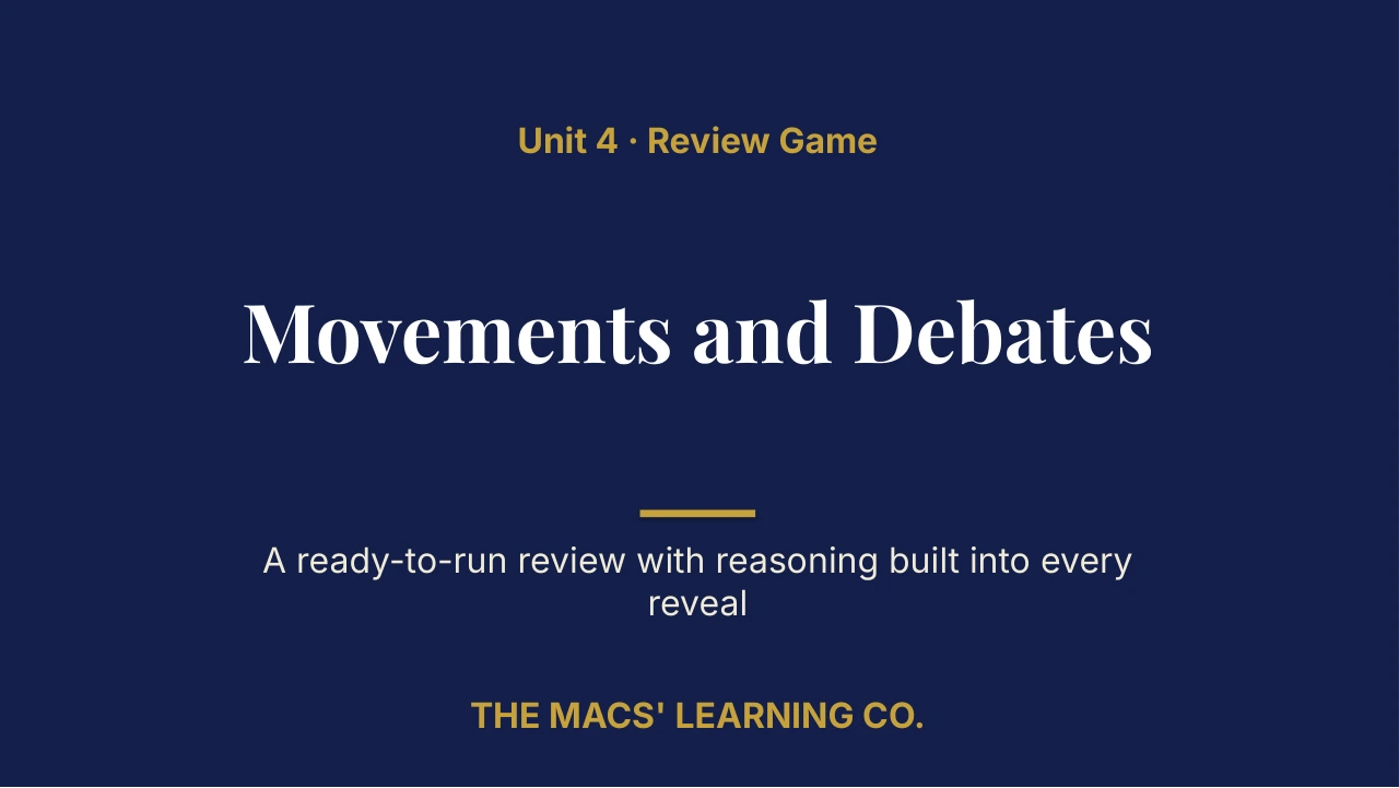 AP African American Studies Unit 4 Review | Editable PowerPoint: original title sample, PDF page 1.