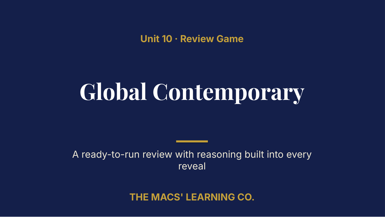 AP Art History Unit 10: Global Contemporary Review | Editable PowerPoint: original title sample, PDF page 1.