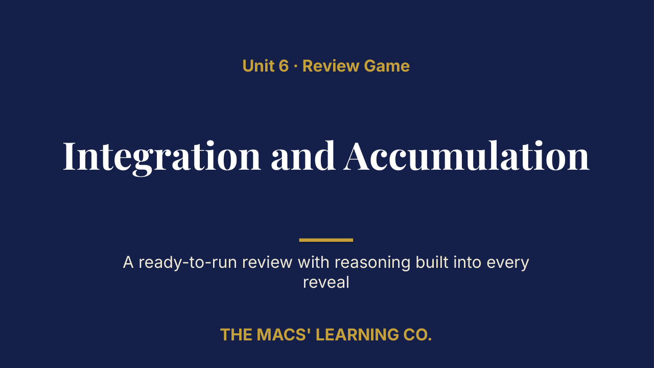 AP Calculus AB Unit 6 Review | Editable PowerPoint: original title sample, PDF page 1.