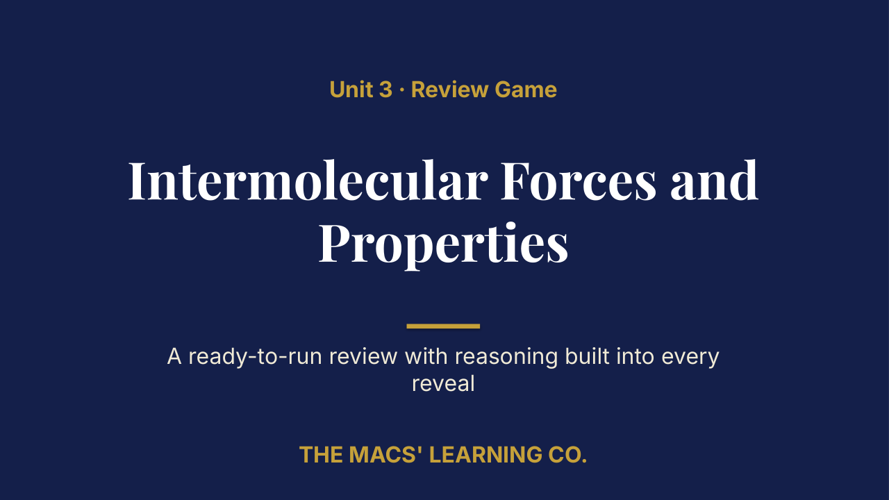 AP Chemistry Unit 3 Review | Editable PowerPoint: original title sample, PDF page 1.