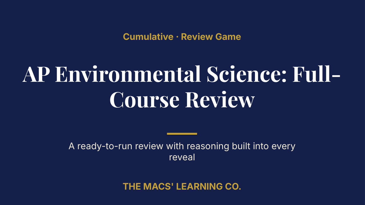 AP Environmental Science Cumulative: Full-Course Review | Editable PowerPoint: original title sample, PDF page 1.