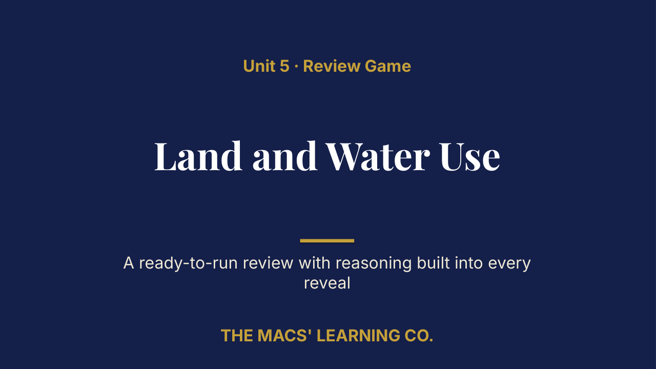 AP Environmental Science Unit 5 Review | Editable PowerPoint: original title sample, PDF page 1.