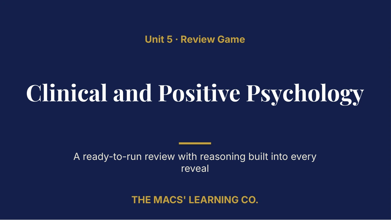 AP Psychology Unit 5 Review | Editable PowerPoint: original title sample, PDF page 1.