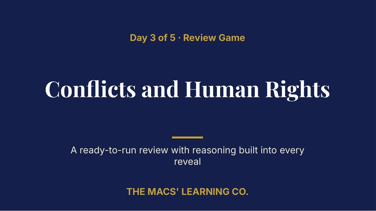 Grade 10 Global History II Day 3 of 5 Review | Editable PowerPoint: original title sample, PDF page 1.