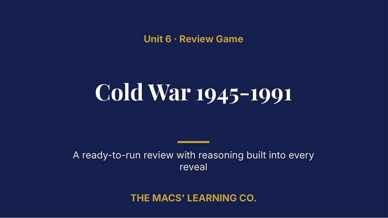 Grade 10 Global History II Unit 6 Review | Editable PowerPoint: original title sample, PDF page 1.