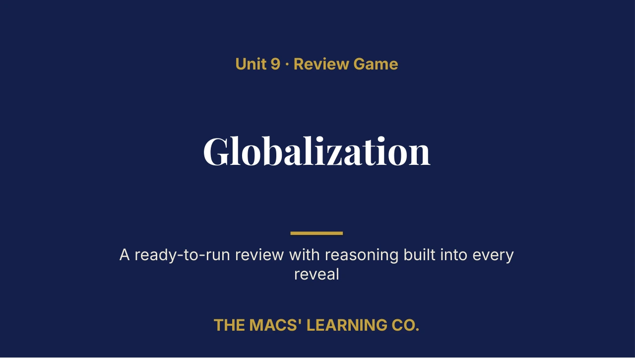 Grade 10 Global History II Unit 9: Globalization Review | Editable PowerPoint: original title sample, PDF page 1.