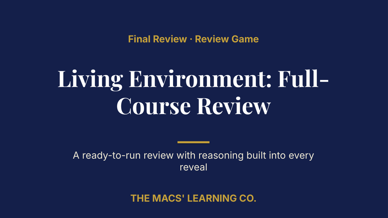 Living Environment Final Review: Full-Course Review | Editable PowerPoint: original title sample, PDF page 1.