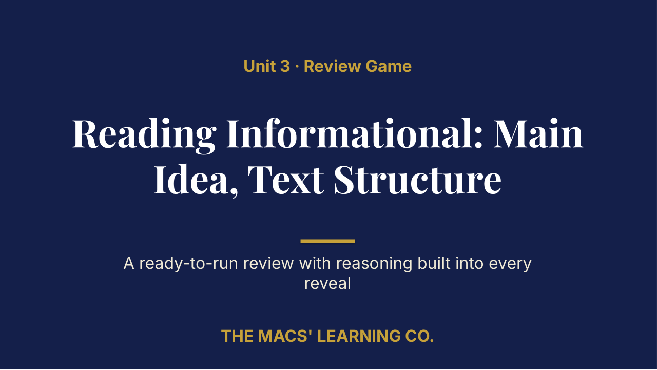 Grade 7 ELA Unit 3 Review | Editable PowerPoint: original title sample, PDF page 1.