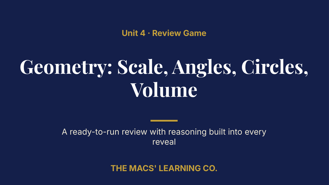 Grade 7 Math Unit 4 Review | Editable PowerPoint: original title sample, PDF page 1.